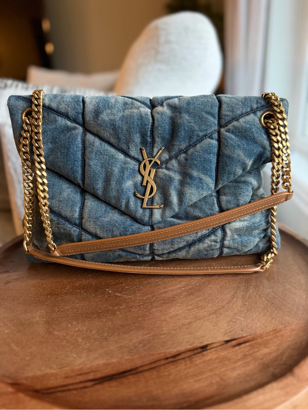 YSL Medium Denim Puffer - Picture 2 of 6